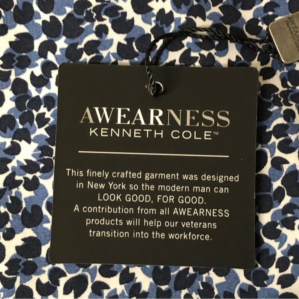 NWT Kenneth Cole Awareness LS Pattern Shirt - Picture 3 of 5